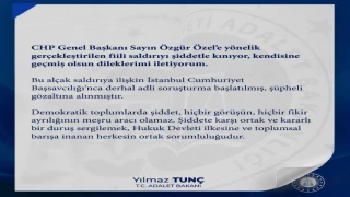 Adalet Bakanı Yılmaz Tunç tan Kınama Mesajı