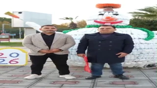 Dalaman da 2026 Pet Şişeden Tasarlanan Çam Ağacı ve Kardan Adam