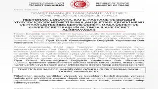 Ticaret Bakanlığı’ndan Yiyecek-İçecek İşletmelerine Yeni Düzenleme: